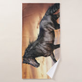 Beau Cheval Noir (Serviette de bain)