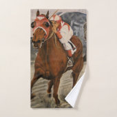 Beau cheval ravit les propriétaires en course clas (Serviette à main)