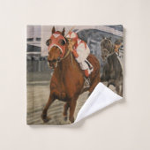 Beau cheval ravit les propriétaires en course clas (Gant de toilette)