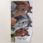 Beau Cheval Serviette de plage personnalisée (Devant)