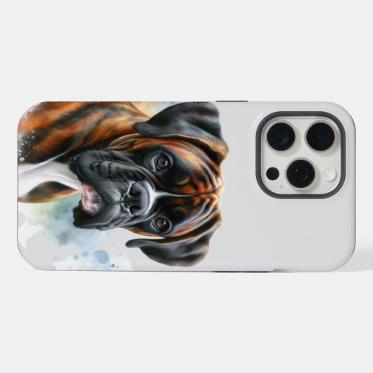 Beau chien de boxe en aquarelle (Verso Horizontal)