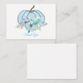 Beau Citrouille bleu Merci Cartes (Devant / Derrière)