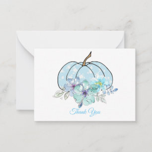 Beau Citrouille bleu Merci Cartes