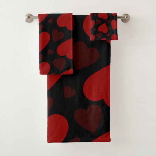 Beau coeur rouge motif sur noir (En situation)