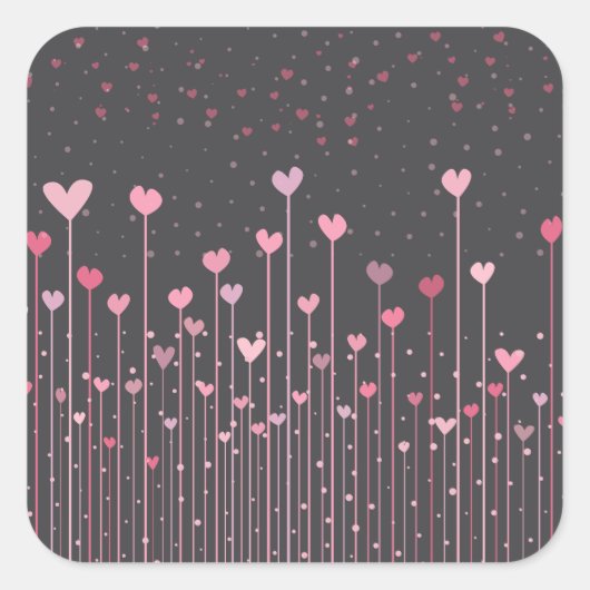 Beau Coeurs Roses Sticker Saint Valentin (Devant)