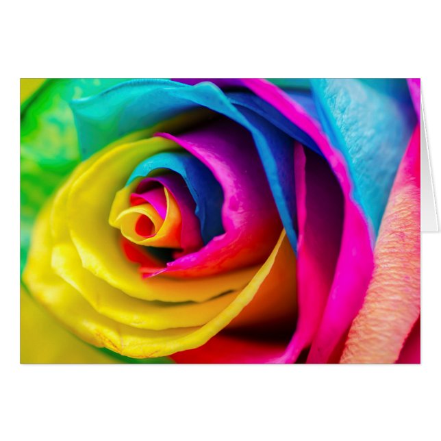 Beau Colorful Arc-en-ciel Rose Love Poem (Devant horizontal)