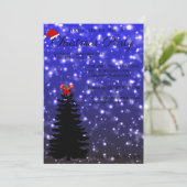 Beau Cool Bleu Arbre de Noël Invitation (Debout devant)