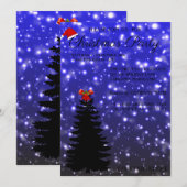 Beau Cool Bleu Arbre de Noël Invitation (Devant / Derrière)