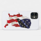 Beau coque iphone de la carte du drapeau américain (Dos (Horizontal))