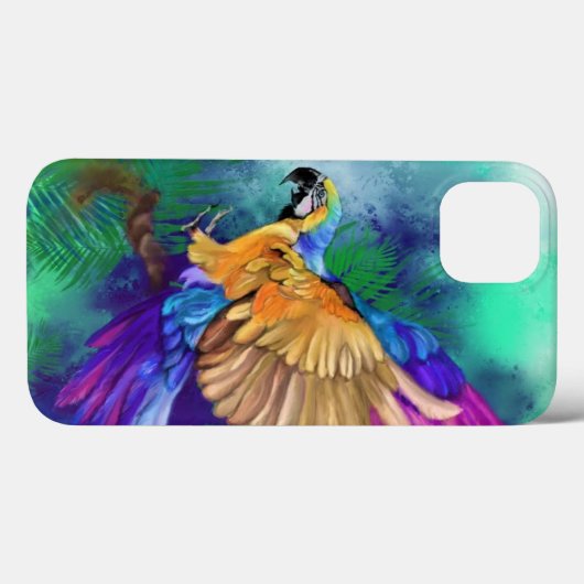 Beau coque iphone de perroquet couleur (Verso (horizontal))