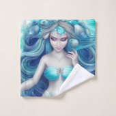 Beau Coquillage bleu Mermaid Graphique (Gant de toilette)