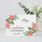 Beau corail et fleur Turquoise - RSVP (Debout devant)