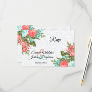 Beau corail et fleur Turquoise - RSVP