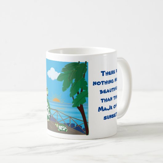 Beau coucher de soleil avec MaJk Turtle Coffee Mug (Devant droit)