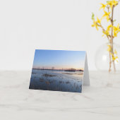 Beau coucher de soleil - Carte de voeux vierge (Fleur jaune)