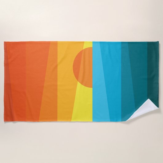 Beau coucher de soleil et mer Waves Golf Serviette (Devant)