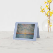 Beau coucher de soleil sur le carte pour notes de (Fleur jaune)