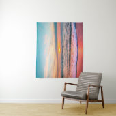 Beau coucher du soleil sur la tapisserie de plage (En situation)