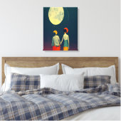 Beau Couple avec toile de lune Impression (Insitu(Chambre))