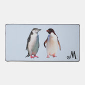 Beau couple de manchots et monogramme (Recto)