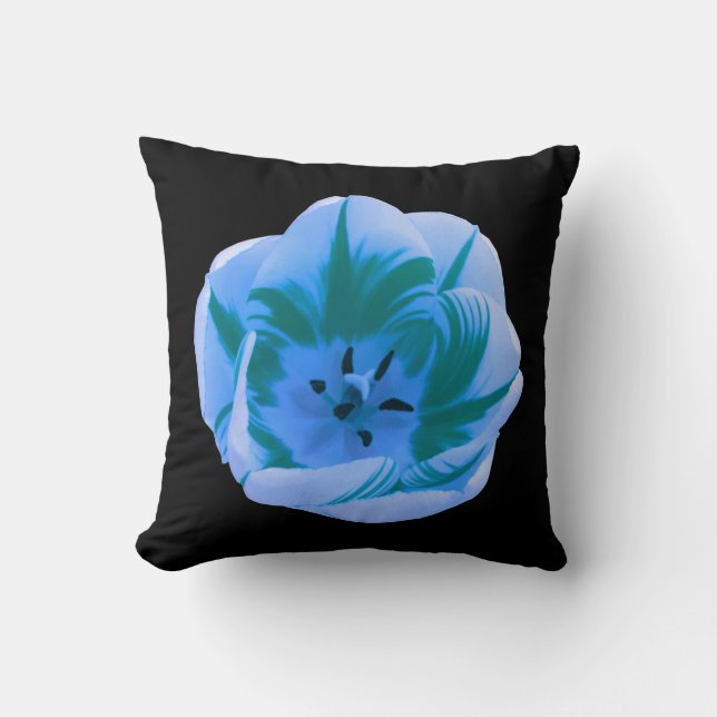 Beau Coussin bleu Tulip (Recto)