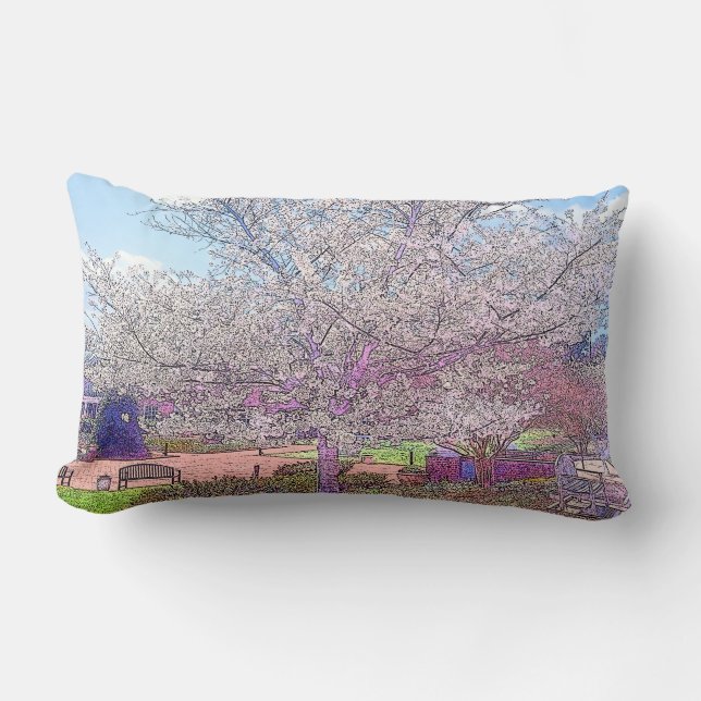 Beau Coussin de bois de sciage Dogwood Tree (Recto)