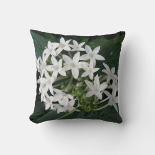 Beau Coussin de fleurs tropicales blanches