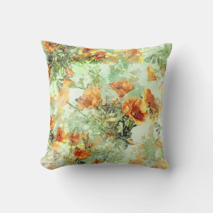 Beau coussin design coquelicot