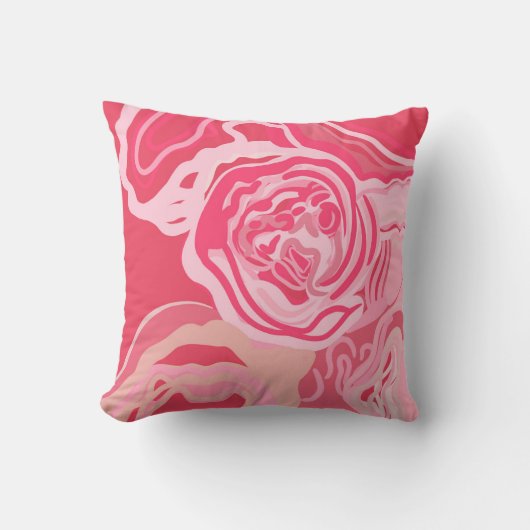 Beau coussin design rose abstrait (Recto)