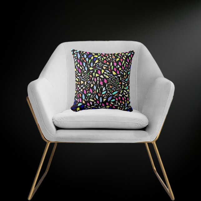 Beau Coussin en mosaïque noire (Créateur téléchargé)
