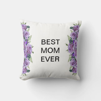 Beau coussin fleuri violet pour maman