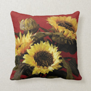 Beau coussin peint de tournesol