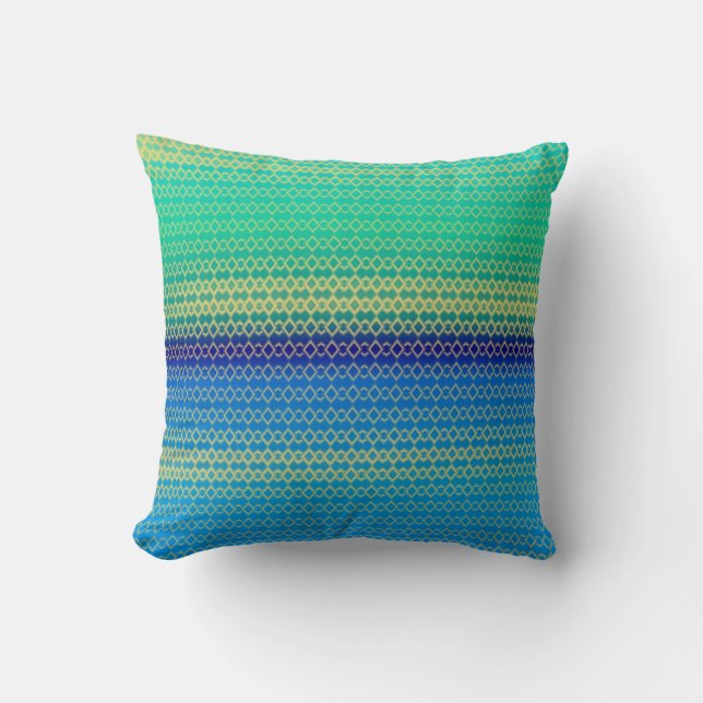 Beau Coussin personnalisé bleu et vert (Recto)