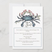 Beau Crabe Bleu Conception Invitation (Devant)
