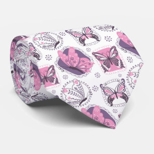 Beau Cravate de jardin de papillons floraux