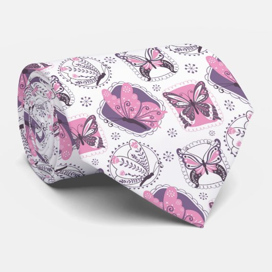Beau Cravate de jardin de papillons floraux (Roulé)