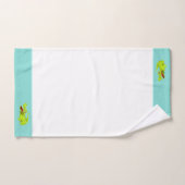 Beau Crocodile sur Turquoise et blanc (Serviette à main)