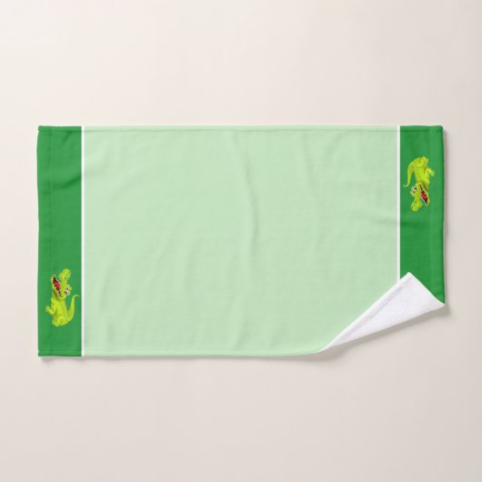 Beau crocodile sur vert (Serviette à main)