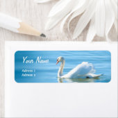 Beau cygne blanc - Étiquette de adresse (En situation)