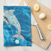 Beau dauphin bondissant 1/2 serviette de cuisine p (Quart Plié)