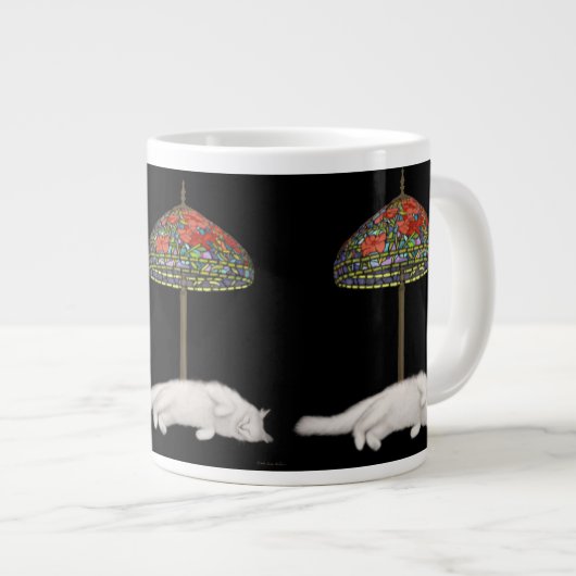 Beau de Angora Kat Suntanning Extra Grote Beker (Voorkant rechts)