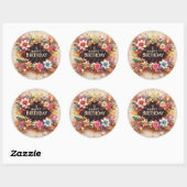 Beau design dynamique Sticker d'anniversaire (Feuille)