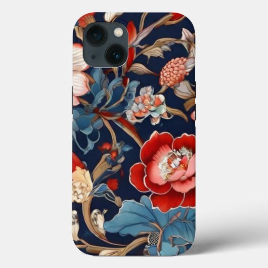 Beau design fleur complexe iPhone 13 Coque (Verso)