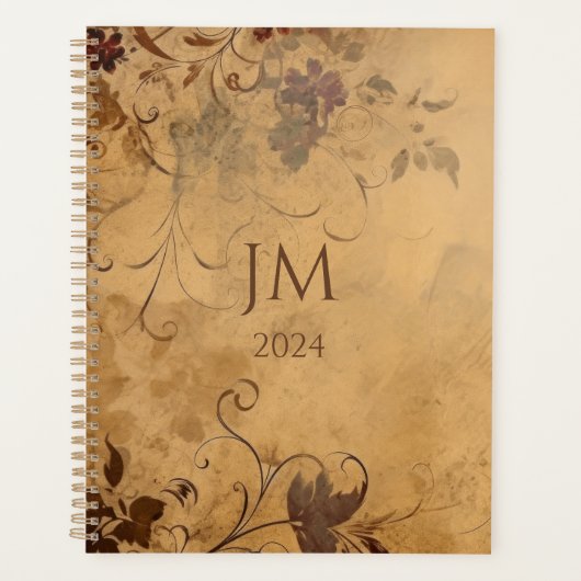 Beau design floral sur papier vintage (Devant)