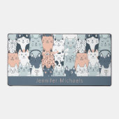 Beau dessin animé chats motif avec nom (Recto)