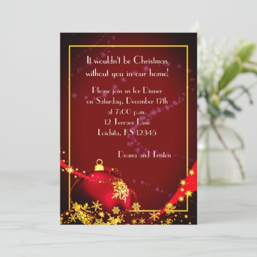 Beau Dîner de Noël Invitation (Debout devant)
