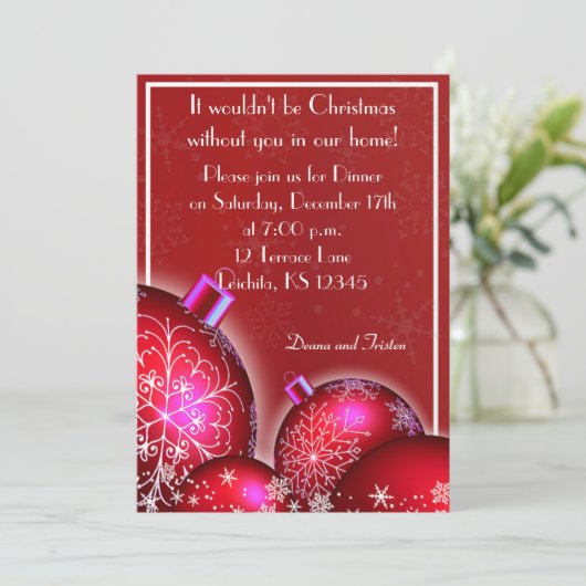 Beau Dîner de Noël Invitation (Debout devant)