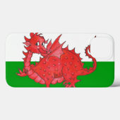 Beau Dragon rouge sur coque ipad vert et blanc (Verso (horizontal))