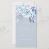 Beau Dusty Blue Floral Wedding Programme (Devant)