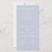 Beau Dusty Blue Floral Wedding Programme (Dos)